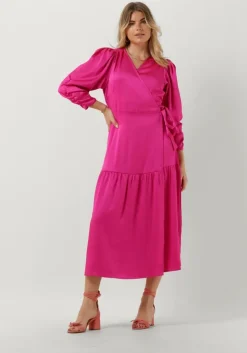 fuchsia co'couture midi jurk mira wrap dress