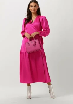 fuchsia co'couture midi jurk mira wrap dress