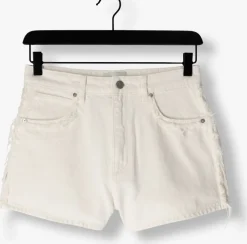 gebroken wit abrand jeans shorts high relaxed short keke