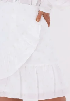 gebroken wit alix the label minirok woven bull linen lyocell skirt