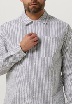 gebroken wit anerkjendt casual overhemd akkurt l/s stripe shirt