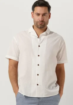 gebroken wit anerkjendt casual overhemd akkarsten s/s seersucker shirt