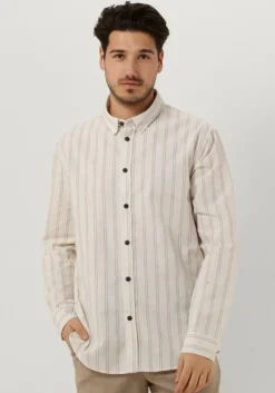 gebroken wit anerkjendt casual overhemd akleif l/s double stripe