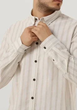 gebroken wit anerkjendt casual overhemd akleif l/s double stripe