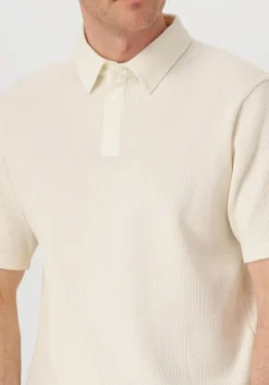 gebroken wit anerkjendt polo akkiki waffle polo tee