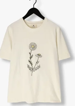 gebroken wit anerkjendt t-shirt akkiki flower emb s/s tee