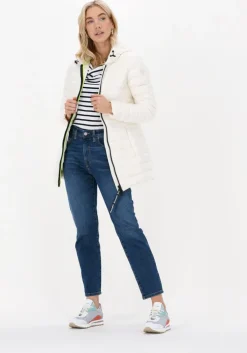 gebroken wit beaumont gewatteerde jas long hooded jacket