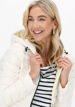 gebroken wit beaumont gewatteerde jas long hooded jacket