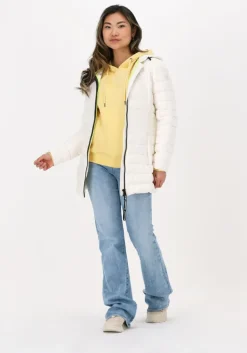 gebroken wit beaumont gewatteerde jas long hooded jacket