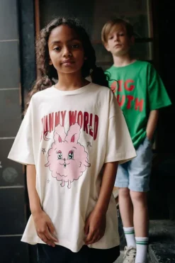 gebroken wit call me frankie t-shirt bunny world t-shirt