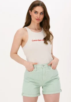 gebroken wit calvin klein top two tone monogram tank top