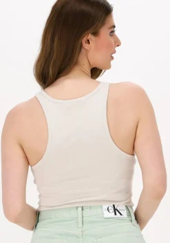 gebroken wit calvin klein top two tone monogram tank top