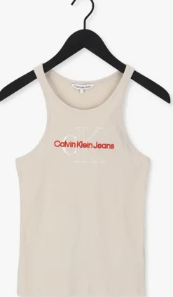 gebroken wit calvin klein top two tone monogram tank top