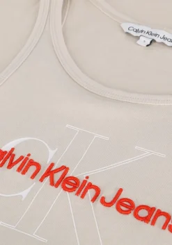 gebroken wit calvin klein top two tone monogram tank top