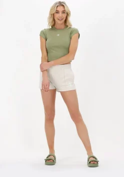 gebroken wit calvin klein korte broek monogram logo sweatshort