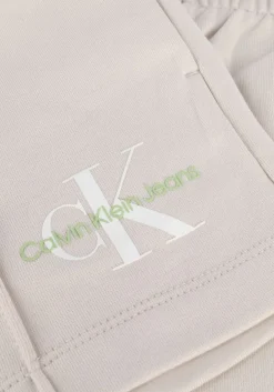 gebroken wit calvin klein korte broek monogram logo sweatshort