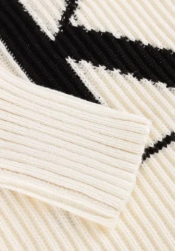 gebroken wit calvin klein coltrui blown up ck loose sweater contra