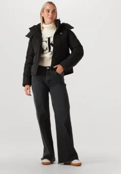 gebroken wit calvin klein coltrui blown up ck loose sweater contra