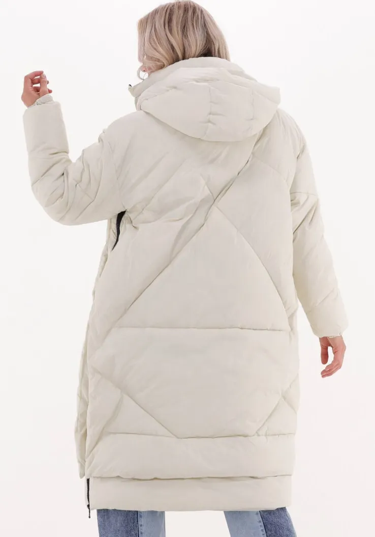 gebroken wit canadian gewatteerde jas eugenie lg satin