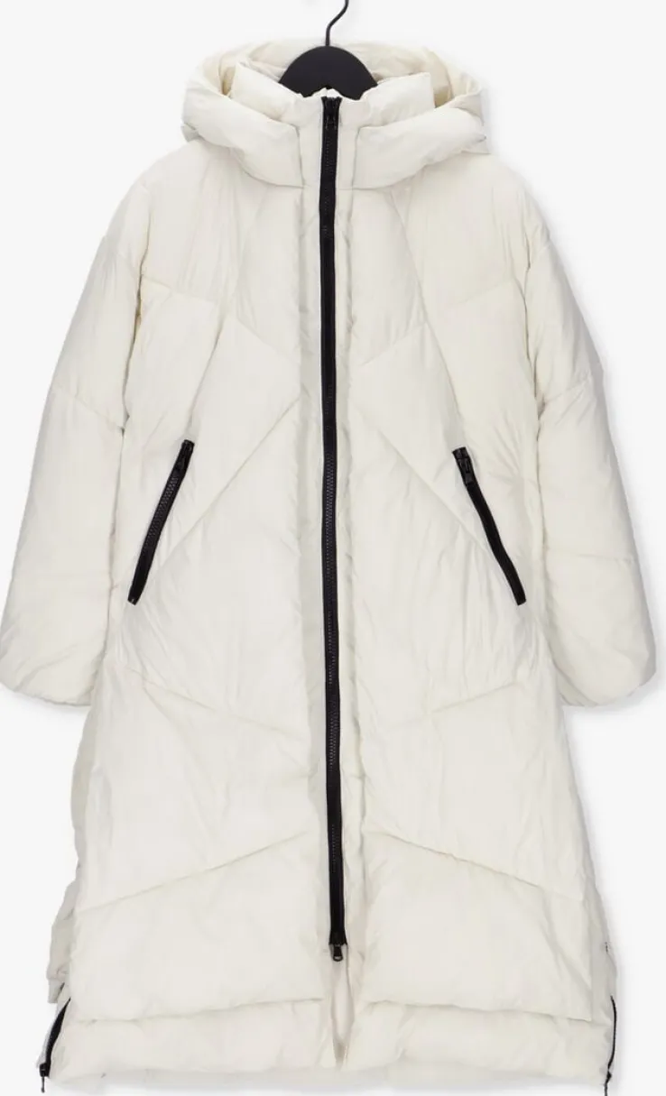 gebroken wit canadian gewatteerde jas eugenie lg satin