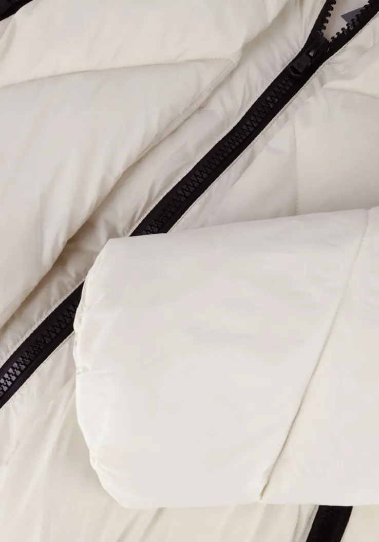 gebroken wit canadian gewatteerde jas eugenie lg satin