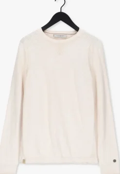 gebroken wit cast iron trui r-neck linen cotton slub blend