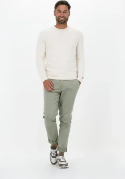 gebroken wit cast iron trui r-neck linen cotton slub blend