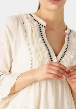 gebroken wit devotion mini jurk efisto