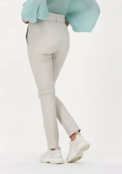 gebroken wit est'seven pantalon est'paper bag stretch leather