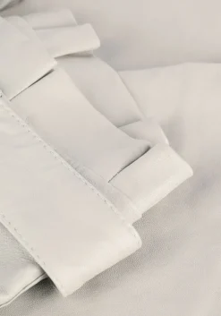 gebroken wit est'seven pantalon est'paper bag stretch leather