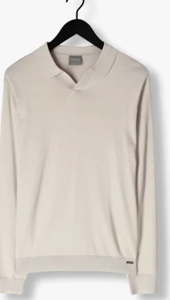 gebroken wit gentiluomo trui polo no button ls k2039-260