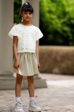 gebroken wit like flo top flo woven top