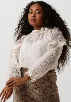 gebroken wit neo noir blouses nadira embroidery blouse