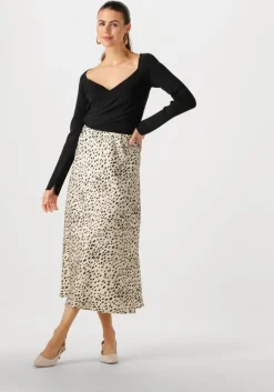 gebroken wit neo noir midirok bovary desert dot skirt
