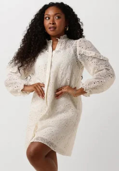 gebroken wit neo noir mini jurk abby embroidery dress