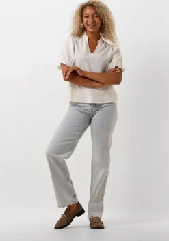 gebroken wit neo noir top odesa simple stripe blouse