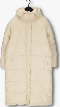 gebroken wit notre-v gewatteerde jas puffer long