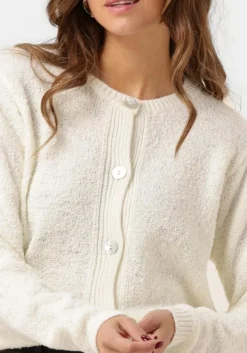 gebroken wit nukus vest marlin cardigan boucle