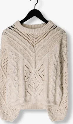 gebroken wit object trui objdede knit l/s oz pullover