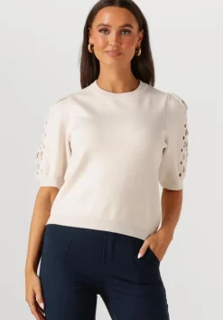 gebroken wit object trui objyuki s/s re knit pullover 140