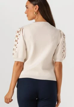 gebroken wit object trui objyuki s/s re knit pullover 140