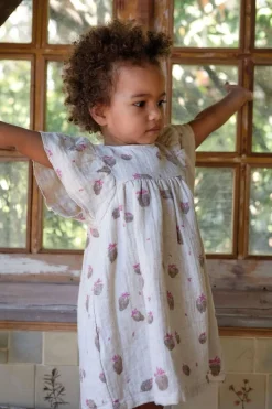 gebroken wit play up jurken printed woven dress