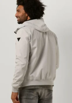 gebroken wit purewhite jack softshell jacket with rubberbadge at sleeves