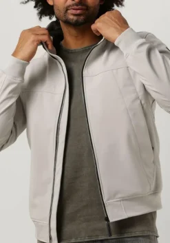 gebroken wit purewhite jack softshell jacket with rubberbadge at sleeves