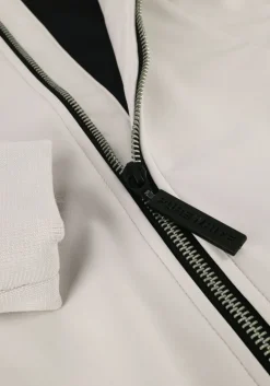gebroken wit purewhite jack softshell jacket with rubberbadge at sleeves