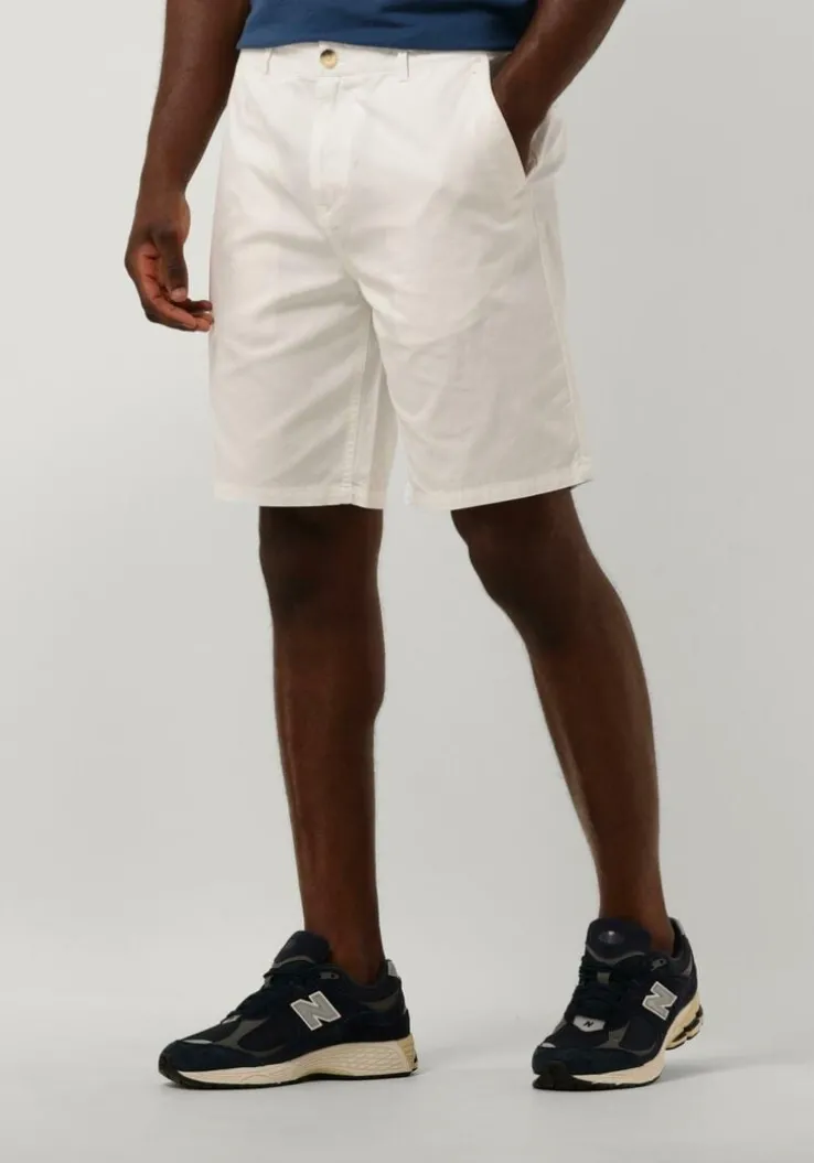 gebroken wit scotch & soda korte broek stuart - garment-dyed cotton-blend twill short