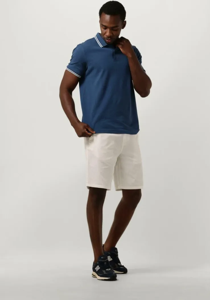 gebroken wit scotch & soda korte broek stuart - garment-dyed cotton-blend twill short