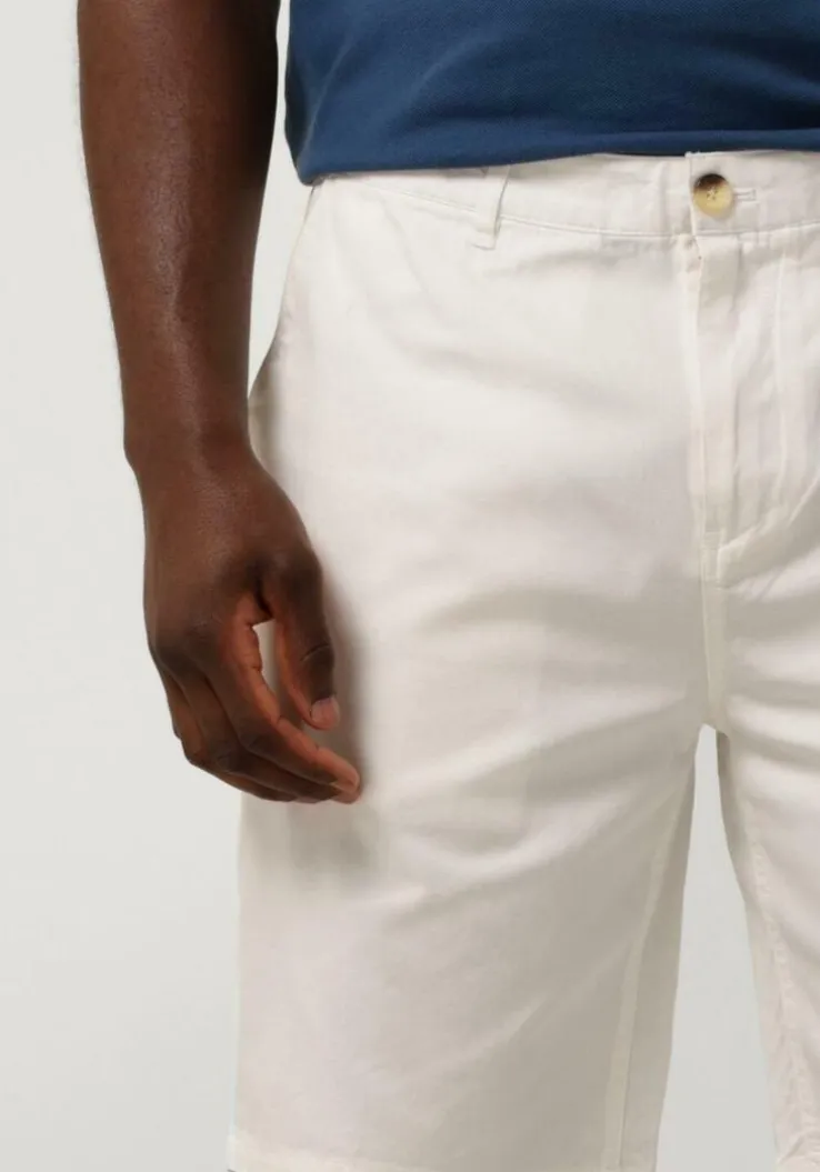 gebroken wit scotch & soda korte broek stuart - garment-dyed cotton-blend twill short