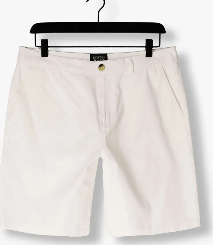 gebroken wit scotch & soda korte broek stuart - garment-dyed cotton-blend twill short