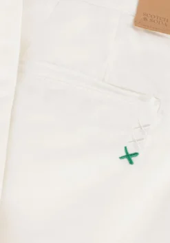 gebroken wit scotch & soda korte broek stuart - garment-dyed cotton-blend twill short